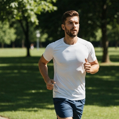 Man feeling energetic after exercise, symbolizing improved testosterone levels