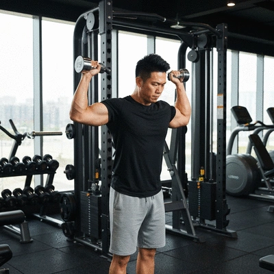 Man lifting weights in a gym, demonstrating resistance training