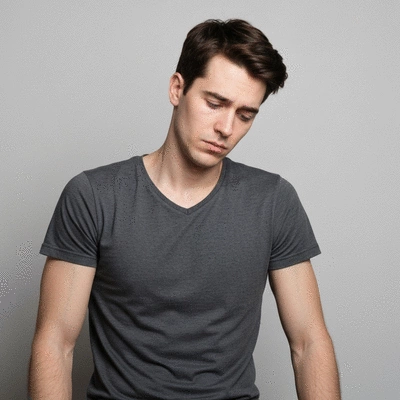 Man experiencing fatigue and low energy, representing symptoms of hypogonadism, no text, no words, no typography, clean image