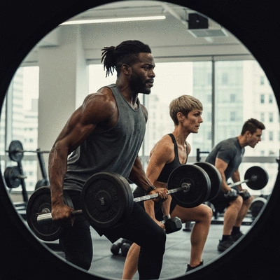 Man lifting weights in a gym, symbolizing regular exercise and strength training