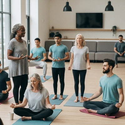 Diverse group of people engaging in healthy lifestyle activities, representing preventive strategies for hormonal health