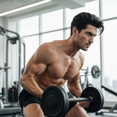 Man lifting weights in a gym, symbolizing exercise boosting testosterone levels
